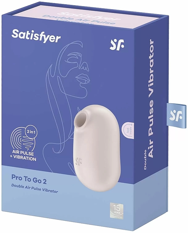 Вакуумний стимулятор для клітора, бежевий - Satisfyer Pro To Go 2 Beige — фото N3