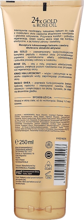 Зволожувальний бальзам для тіла - Perfecta 24k Gold & Rose Oil Luxury Moisturising Body Balm — фото N2