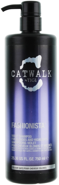 Фиолетовый шампунь для волос - Tigi Catwalk Fashionista Violet Shampoo (с помпой) — фото N1