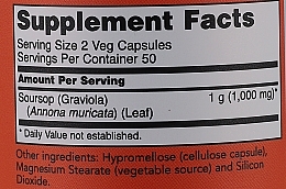 Капсулы "Гравиола", 500 мг - Now Foods Graviola — фото N2