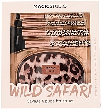 Парфумерія, косметика Набір пензлів для макіяжу, 4 шт. - Magic Studio Wild Safari Savage Brush Set