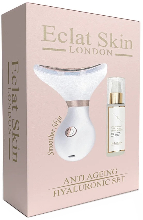 Набір - Eclat Skin London Anti-Ageing Hyaluronic Acid Set (f/ser/60ml + led/system/1pcs) — фото N1