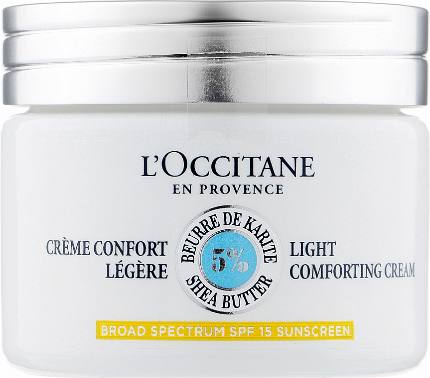 Легкий дневной крем для лица - L'Occitane Shea Butter Light Comforting Face Cream SPF15