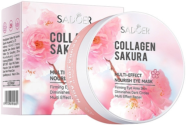 Гідрогелеві патчі для очей з екстрактом сакури - Sadoer Collagen Sakura Eye Mask — фото N1