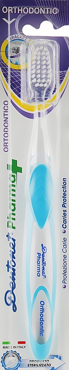 Зубная щетка "Dentonet Orthodontic", голубая - Dentonet Pharma — фото N1
