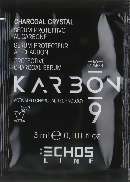 Защитная сыворотка для волос с активированным углем - Echosline Karbon 9 Charcoal Crystal (пробник) — фото N1