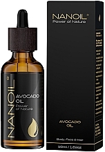 Масло авокадо - Nanoil Body Face and Hair Avocado Oil — фото N2