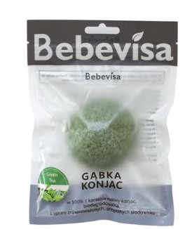 Спонж для умывания "Зелёный чай" - Bebevisa Konjac Sponge — фото N1