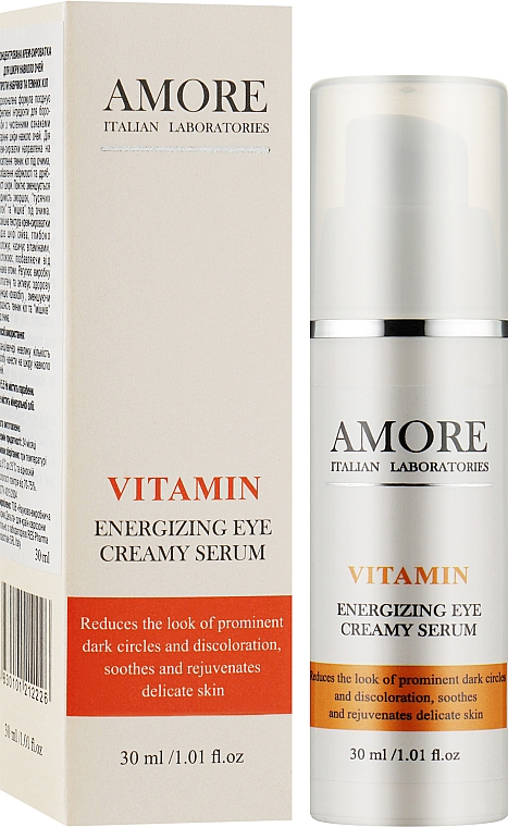Концентрированная крем-сыворотка для кожи вокруг глаз против отеков и темных кругов - Amore Vitamin Energizing Eye Creamy Serum — фото N2