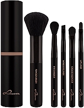 Набір пензлів для макіяжу, 5 шт. - Luvia Cosmetics Espresso Travel Brush Set — фото N2