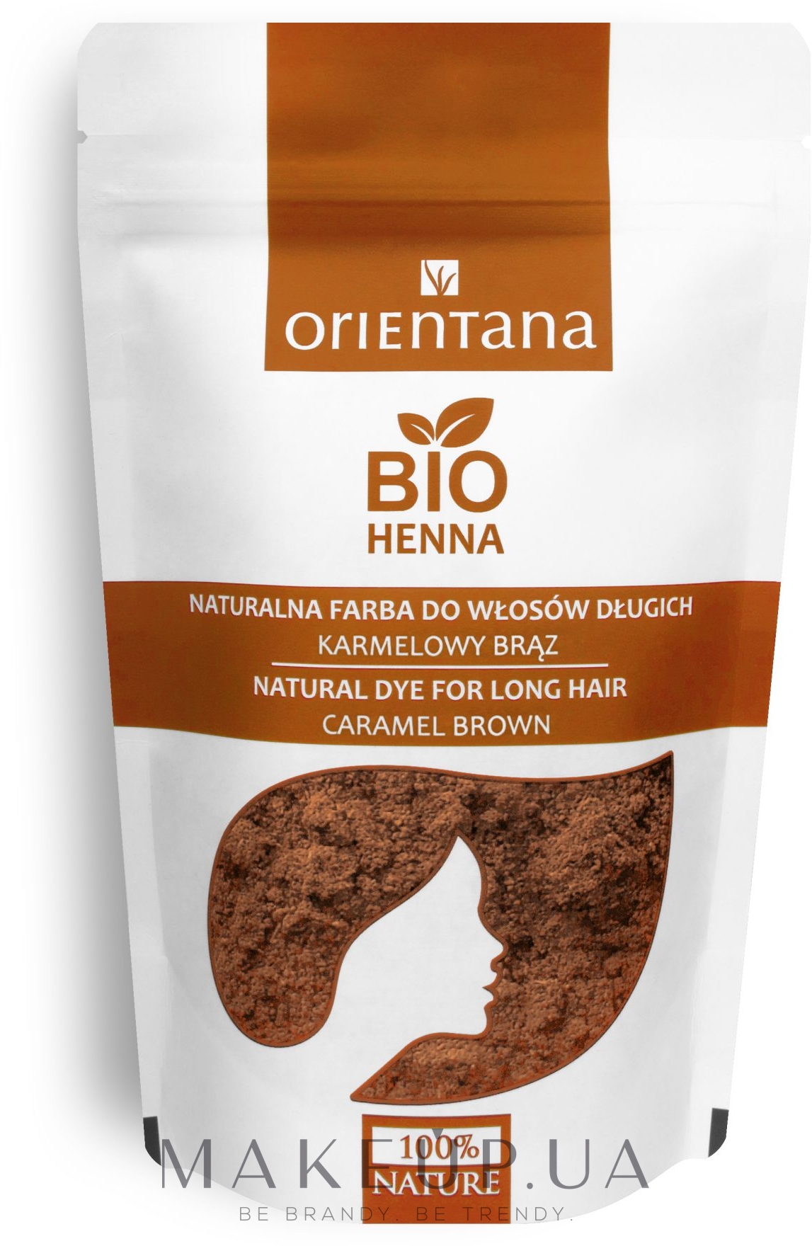 Растительная краска для длинных волос - Orientana Bio Henna Natural For Long Hair — фото Caramel Brown