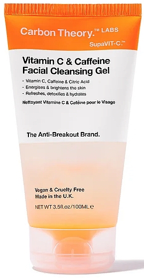 Очищувальний гель для обличчя з вітаміном С і кофеїном - Carbon Theory Vitamin C & Caffeine Facial Cleansing Gel — фото N1