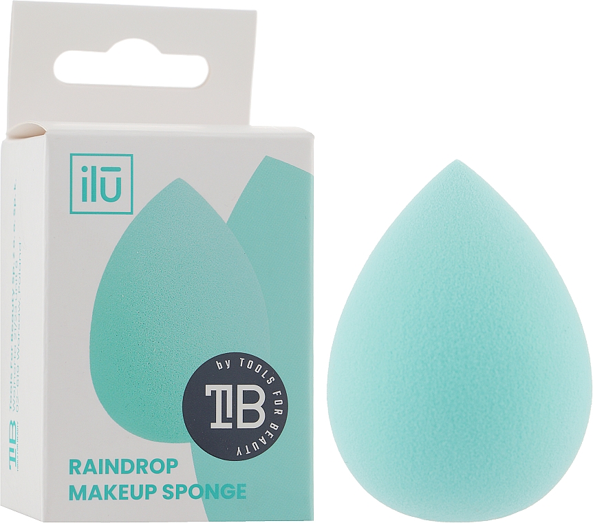 Спонж-крапля для макіяжу, бірюзовий - Ilu Sponge Raindrop Turquoise — фото N2