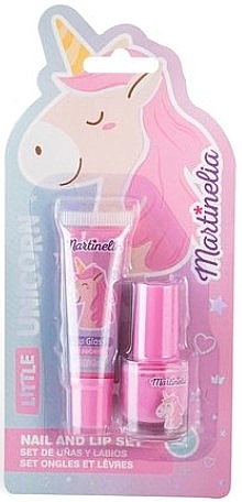 Набор детской косметики "Маленький единорог" - Martinelia Little Unicorn Nail & Lip Set (lip/gloss/6ml + nail/polish/4ml) 