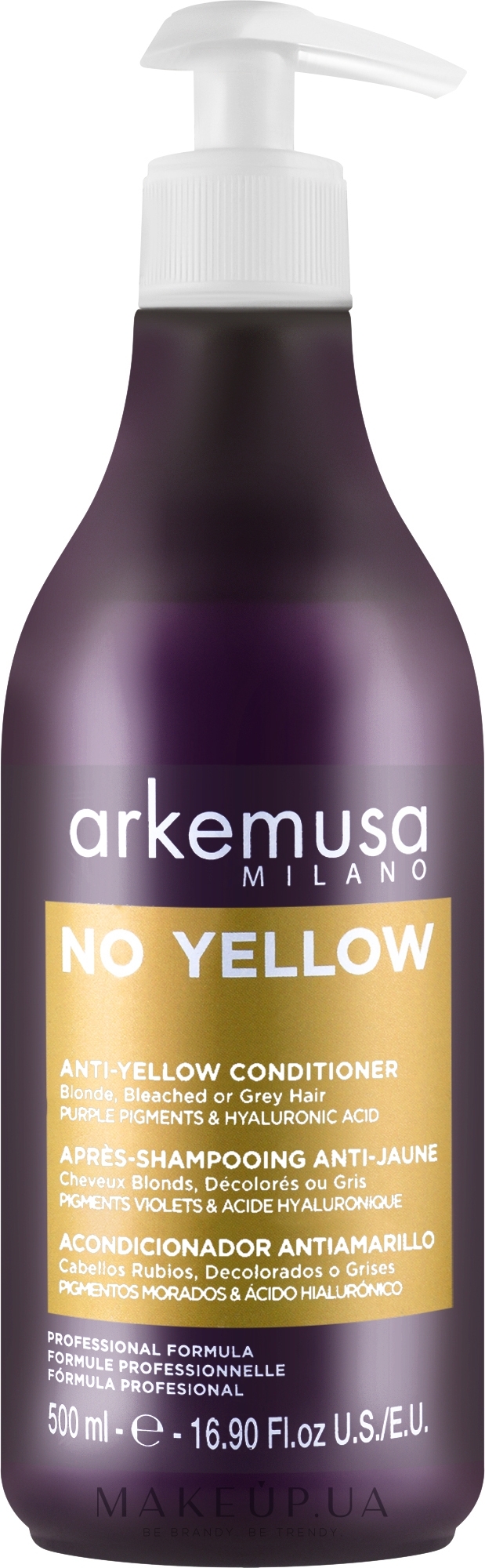 Кондиционер против желтизны для блонда, осветленных и седых волос - Arkemusa No Yellow Conditioner  — фото 500ml