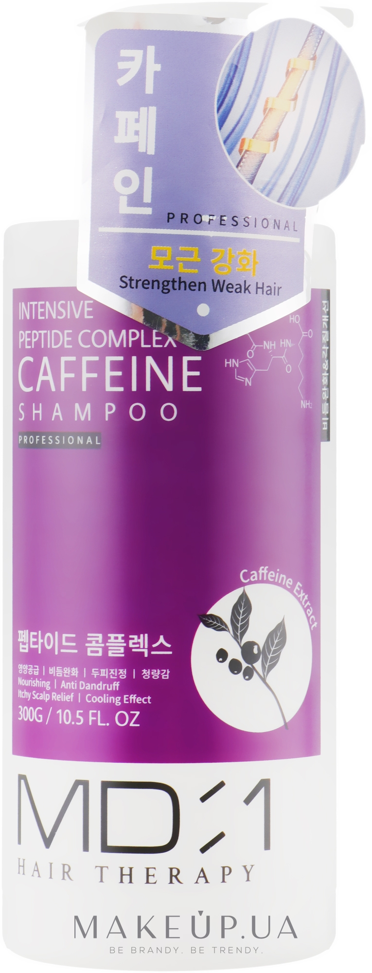 Шампунь для волосся з кофеїном - Med B MD:1 Intensive Peptide Complex Caffeine Shampoo — фото 300ml