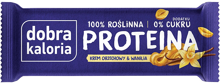 Протеиновый батончик - Dobra Kaloria Vegan Protein Bar Peanut Butter & Vanilla — фото N1