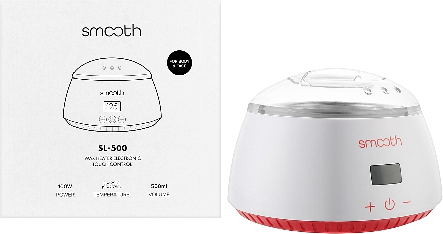 Воскоплав баночный SL-500 White на 100W и 500 мл, белый - SMOOTH Wax Warmer — фото N2