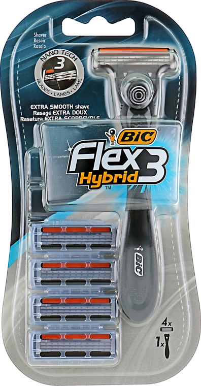 Чоловічий станок для гоління "Flex", 4 шт. - Bic — фото N2