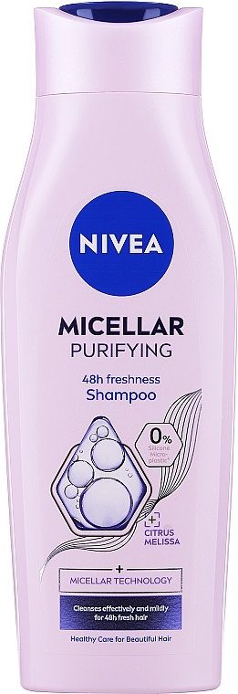 Міцелярний шампунь для щоденного миття голови - Nivea Micellar Purifying 48 Freshness Shampoo — фото N1