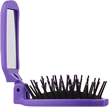 Щітка для волосся складна з дзеркалом, 499426, фіолетова - Inter-Vion — фото N2