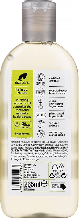 Шампунь для волос с экстрактом чайного дерева - Dr. Organic Tea Tree Shampoo — фото N2