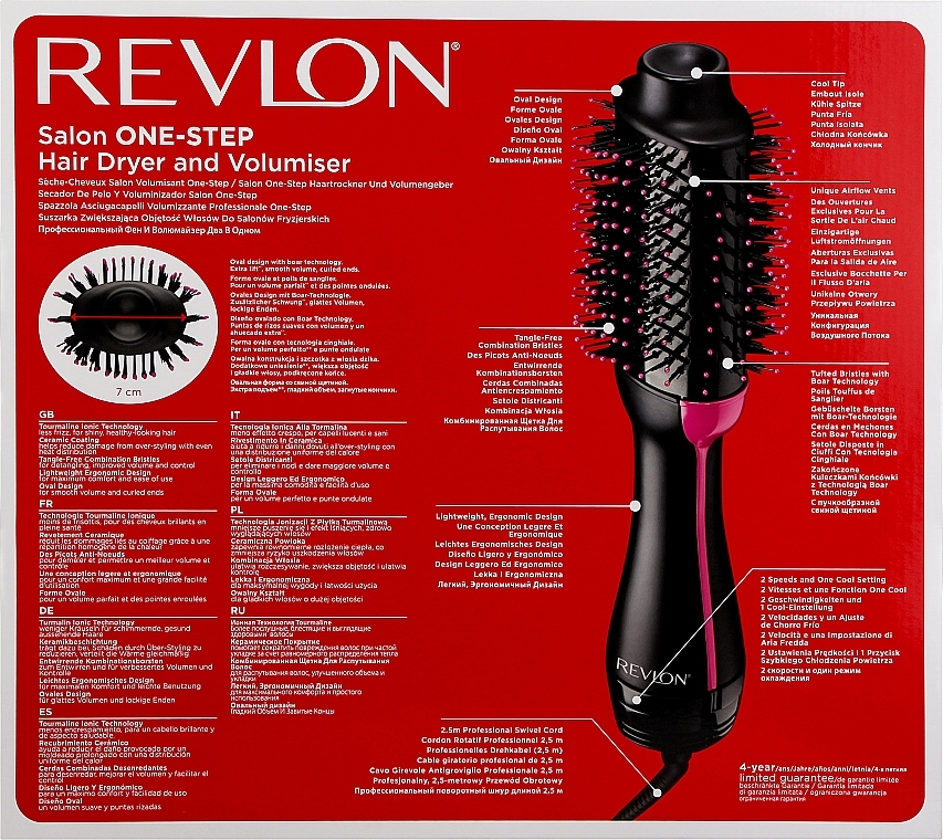 Щетка-фен для волос - Revlon One-Step Volumiser New Edition Black/Pink — фото N3