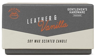 Ароматическая свеча, 3 фителя - Gentleme's Hardware Soy Wax Candle 587 Leather & Vanilla — фото N2