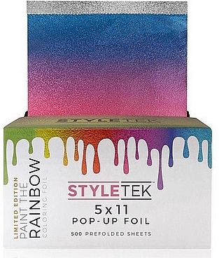Алюминиевая фольга с рифлеными дипами, 500 листов - StyleTek Paint The Rainbow — фото N1