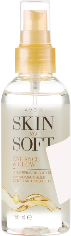 Олія для тіла "Сяяння" - Avon Skin So Soft Enhance&Glow Shimmering Oil Body Spray — фото N1