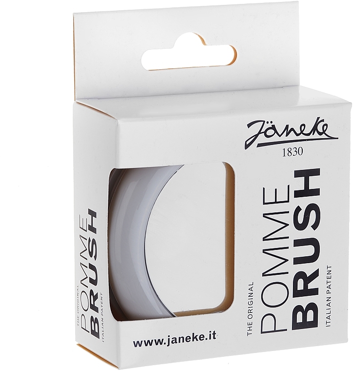 Компактная щетка для волос, d 84 мм, серая - Janeke The Original Pomme Brush With Mirror — фото N1