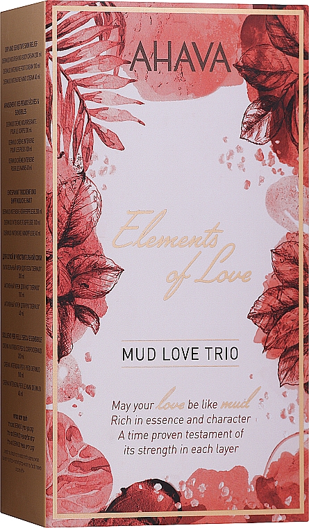 Набор - Ahava Elements Of Love Mud Love Trio (h/cr/40ml + f/cr/100ml + b/cr/200ml) — фото N1