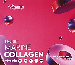 Гелевая диетическая добавка "Морской Коллаген" в стиках - Vitanil's Liquide Marine Collagen — фото N1