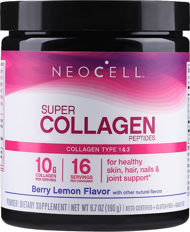 Суперколаген типу 1 і 3 "Ягоди-лимон" - NeoCell Super Collagen Type 1 & 3 Berry Lemon — фото N1