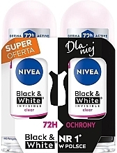 Парфумерія, косметика Набір - NIVEA Black & White Invisible Clear (deo/2x50ml)