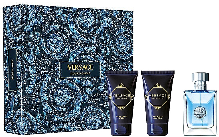 Versace Pour Homme - Набор (edt/50ml + sh/gel/50ml + ash/balm/50ml) — фото N1