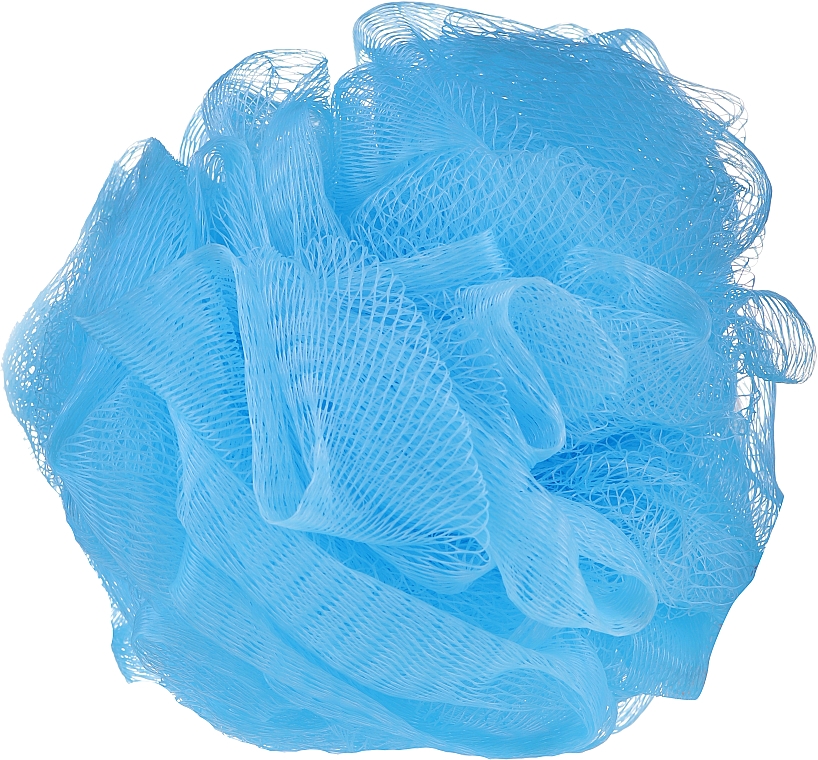 Губка для ванної, блакитна - IDC Institute Design Mesh Pouf Bath Sponges — фото N1