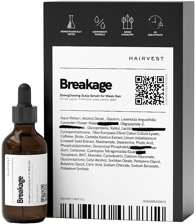 Зміцнювальна сироватка для шкіри голови для слабкого волосся - Hairvest Breakage Strengthening Scalp Serum For Weak Hair — фото N1