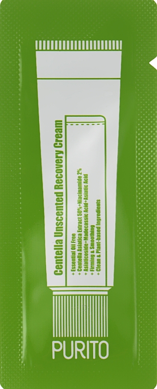 Крем з центелою для чутливої шкіри - Purito Centella Unscented Recovery Cream (пробник)
