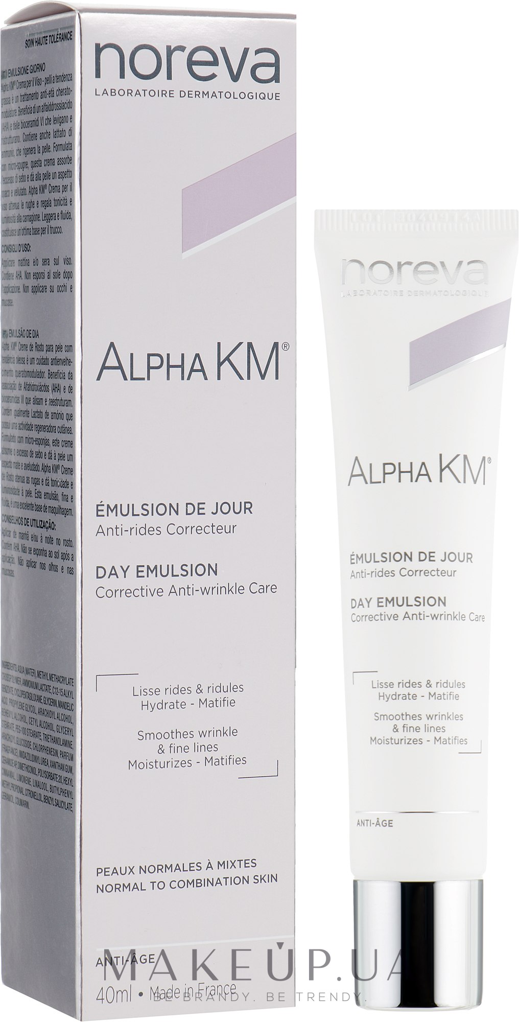 Денна емульсія для обличчя проти зморшок - Noreva Alpha KM Day Emulsion Corrective Anti-Wrinkle Care — фото 40ml