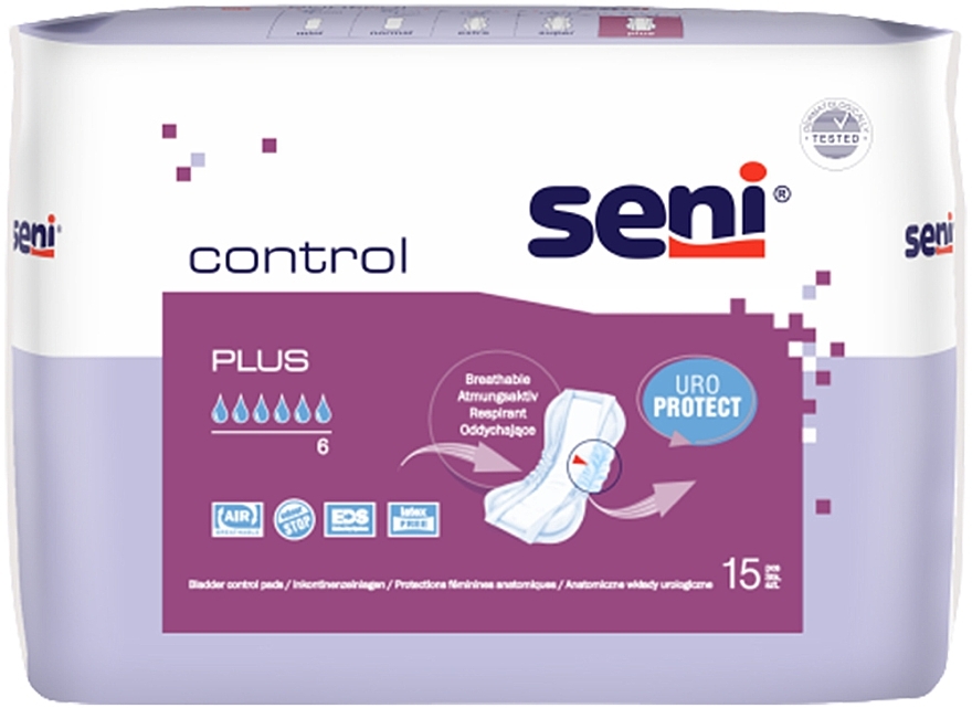 Прокладки урологічні "Control Plus", 15 шт. - Seni — фото N1