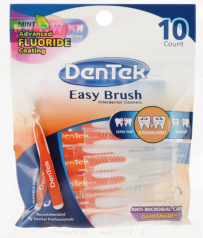 Щётки для стандартных межзубных промежутков, оранжевые - DenTek Easy Brush Interdental Cleaners Standart Spaces — фото N1