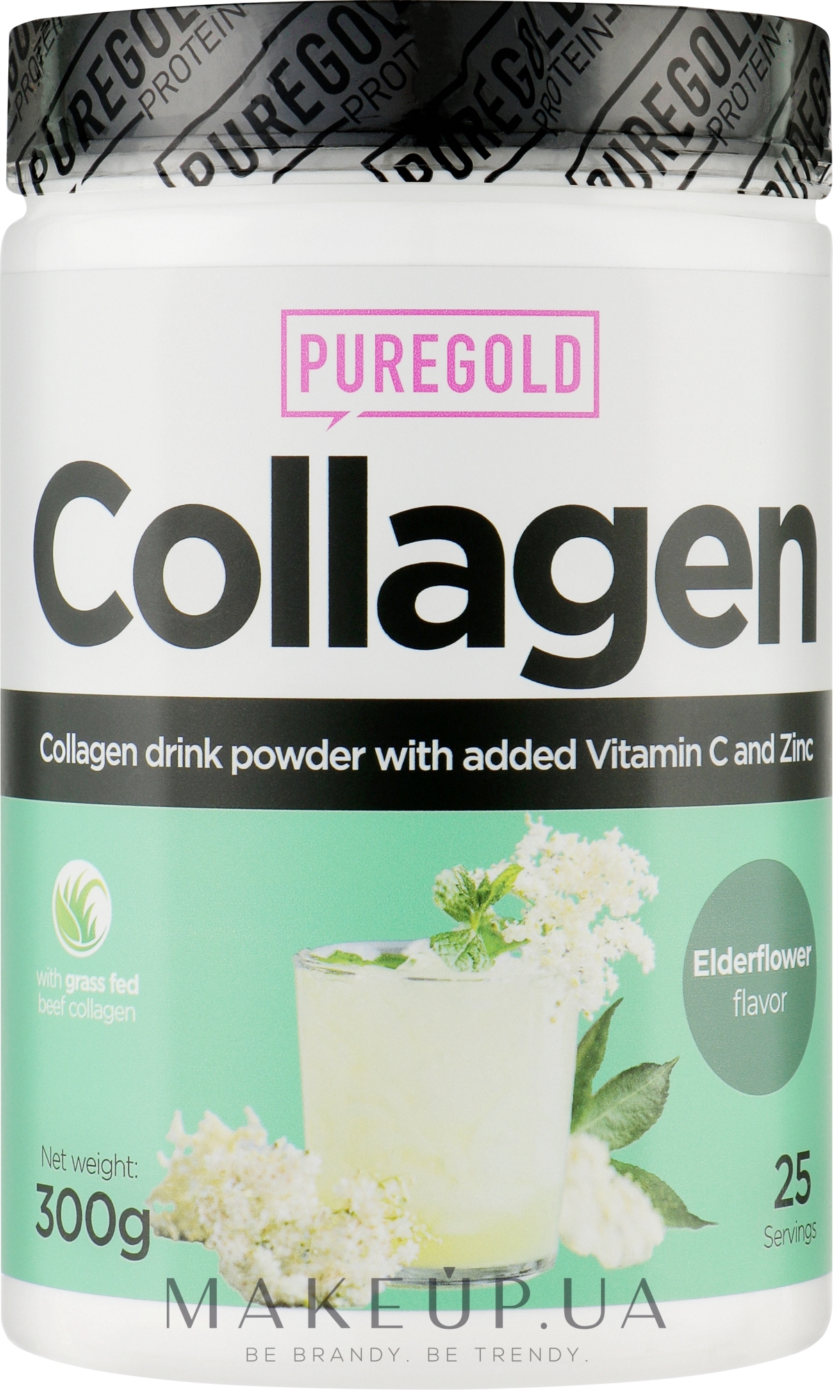 Коллаген с витамином С и цинком, бузина - PureGold Collagen Marha — фото 300g