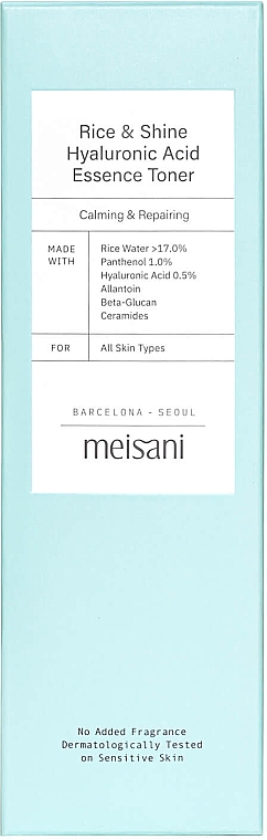 Тоник для лица - Meisani Rice & Shine Hyaluronic Acid Essence Toner — фото N2