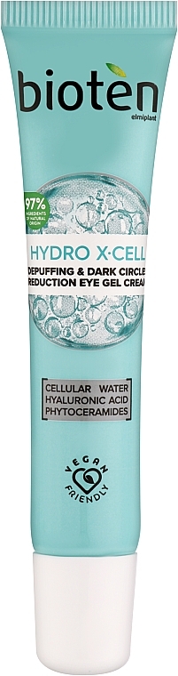 Крем-гель під очі проти темних кругів і набряків - Bioten Hydro X-Cell Depuffing & Dark Circles Reduction Eye Gel Cream — фото N1