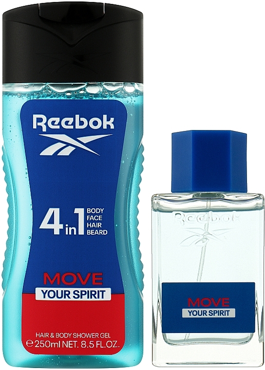 Reebok Move Your Spirit For Men - Набор (edt/50ml + sh/gel/250ml) — фото N2