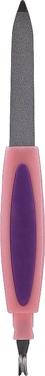 Пилка металлическая с резцом для кутикулы, 77791, фиолетово-розовая - Top Choice — фото N1