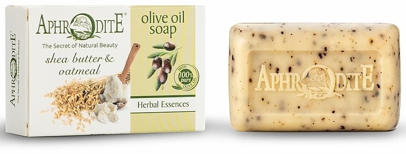 Оливкове мило з олією ши та висівками - Aphrodite Olive Oil Soap Shea Butter & Oatmeal — фото N1