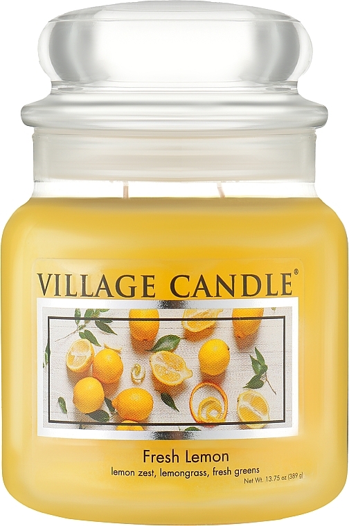 Ароматическая свеча в банке "Свежий лимон" - Village Candle Fresh Lemon — фото N3
