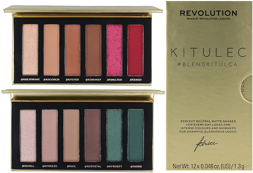 Набор - Makeup Revolution Kitulec #BlendKitulca Shadow Palette (2xsh/palette/7.8g) — фото N1